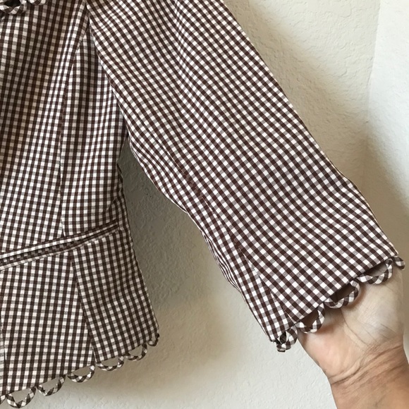 Tribella Petite Checkered Blazer Jacket Size 2P - Picture 2 of 15